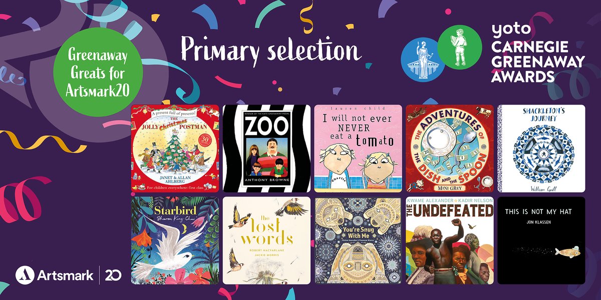 CarnegieMedals's tweet image. Have you explored our #GreenawayGreats reading lists yet? A special collection to celebrate #Artsmark20, discover outstanding illustration with books to inspire creativity in young readers. Plus download free resources  for each book. Find out more at carnegiegreenaway.org.uk/greenaway-grea…