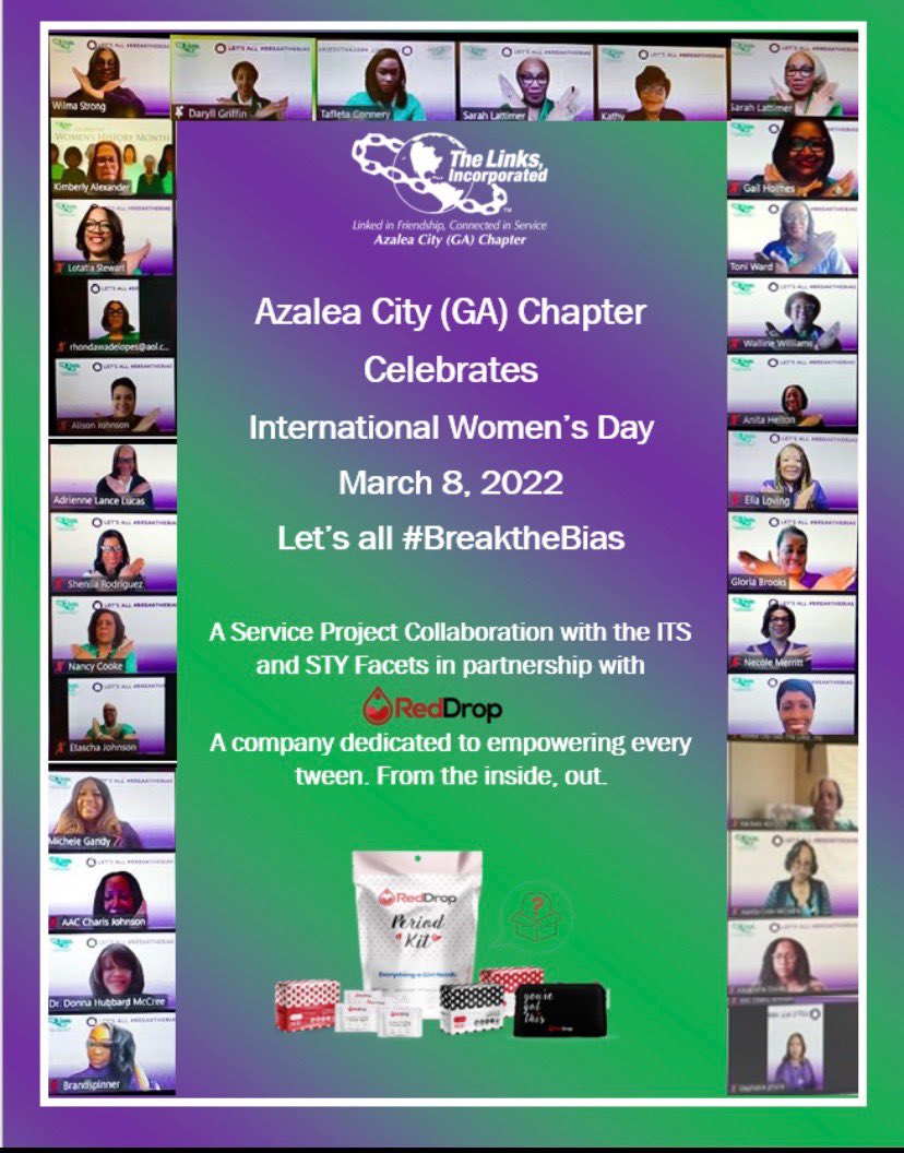 <a href="/AzaleaCityLinks/">Azalea City (GA) Links</a> Celebrate #InternationalWomensDay in Friendship &amp; Service and joins the global efforts to #BreakTheBias now and forever 💚💜 #SALinks #AzaleaCityStrong