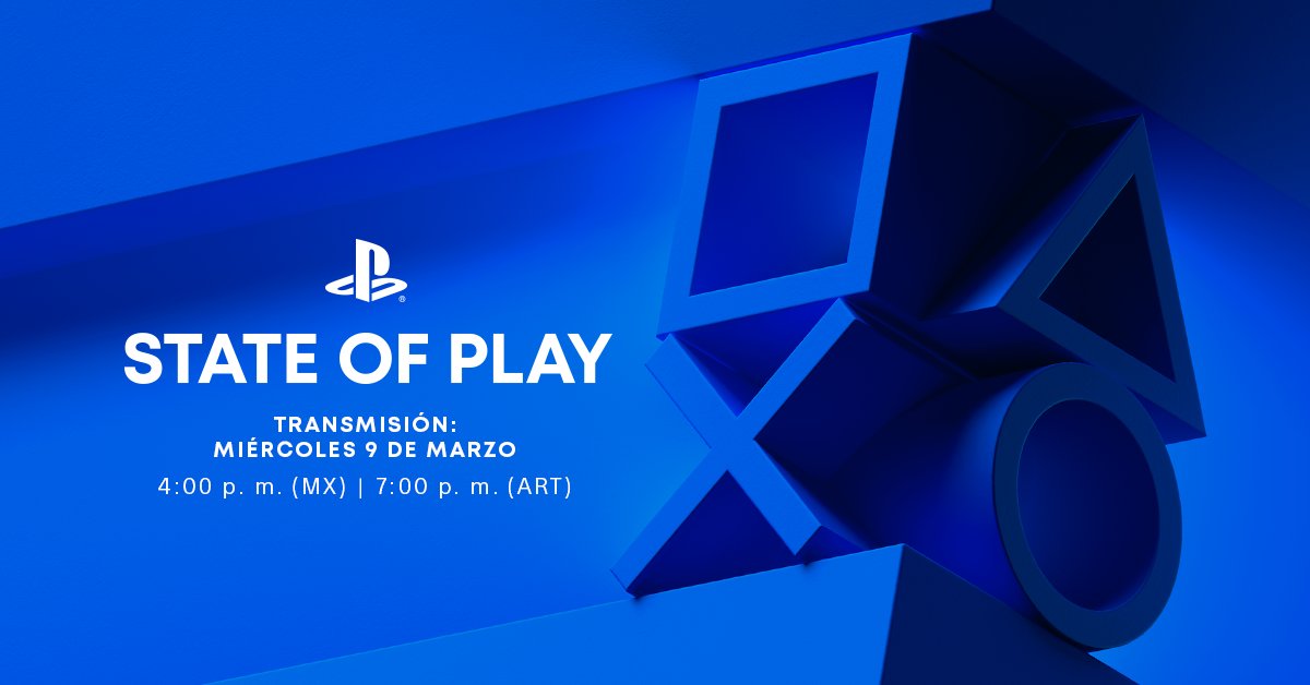 PlayStation_LA's tweet photo. ¡State of Play regresa este miércoles!

Sintonicen el 9 de marzo a las 4:00 PM (México) o 7:00 PM (Argentina)  para ver más de 20 minutos de primeros vistazos de PS4 y PS5 y actualizaciones, con enfoque especial en juegos de nuestros editores de Japón. https://t.co/r8pfeRWoW0 https://t.co/yq5iZTyToD