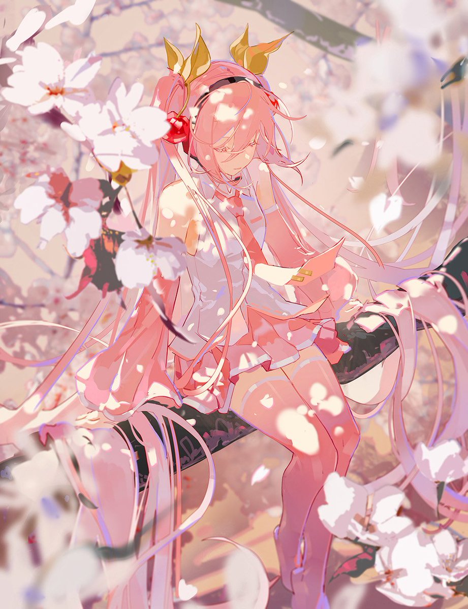 初音ミク ,桜ミク 「春よ 」|Li Flagのイラスト