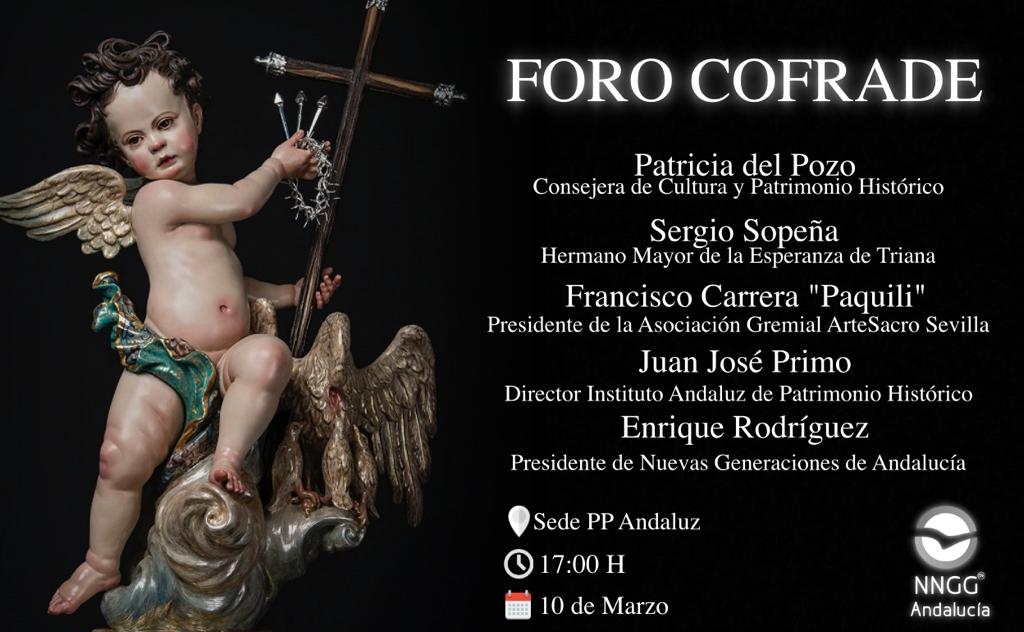 jcgarcia92's tweet photo. ✝️ Este jueves @NNGGAndalucia celebrará su #ForoCofrade, en el que participarán personalidades de primer nivel en el mundo de la Semana Santa 🕯️
📍Sede @ppandaluz
🗓️ 10 de marzo
🕔 17:00 horas
Se ruega confirmar asistencia 😉 https://t.co/baW8aOCVhi