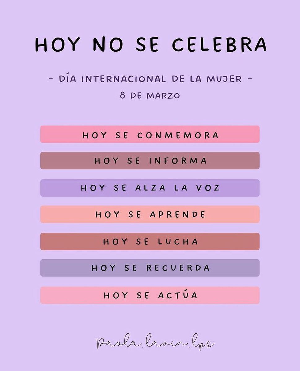 El 8 de marzo no se felicita, se Conmemora Por las que fueron, por las que son y por las que serán, día de la lucha para la mujer por que nos queremos vivas, libres y sin miedo.💜✊ #8M #8Marzo2022 #NiUnaMenos #NiUnaMas #DiaInternacionalDeLaMujer