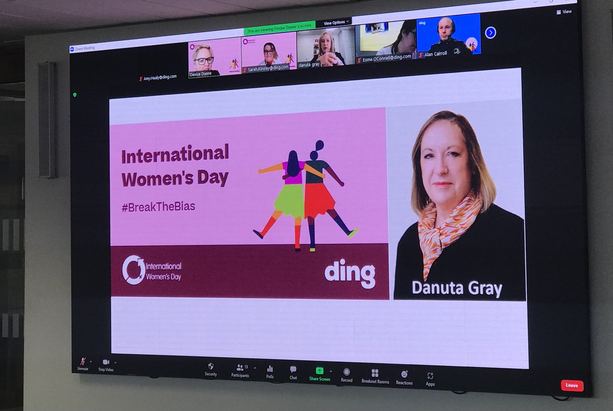 What a pleasure to host @DanutaGray today for a #iwd2022 celebration at Ding - what an inspiring career. Thank you for sharing your fascinating insights into the workplace and experience of #breakingthebias #internationalwomensday22  #inspirationalleader #womeninbusinesss