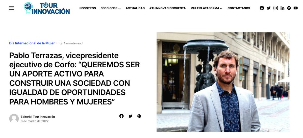 En esta entrevista, nuestro VPE <a href="/PabloterrazasL/">Pablo Terrazas</a> aborda los objetivos de la estrategia de género de #Corfo y la importancia para el desarrollo sostenible de tener más emprendimientos liderados por mujeres 👉 bit.ly/3KsKJCm