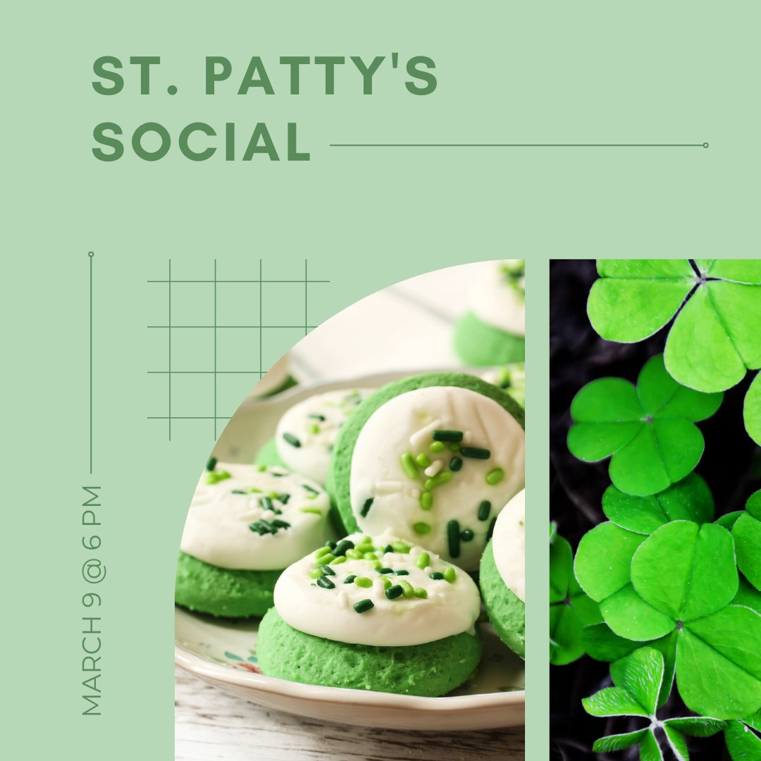 Join us this Wednesday, March 9 in 2195 Vilas at 6 p.m. for the St. Patty's potluck! Come get your social point for the semester and enjoy a green themed potluck provided by PRSSA! Sign up at tiny.cc/StPattySocial!
