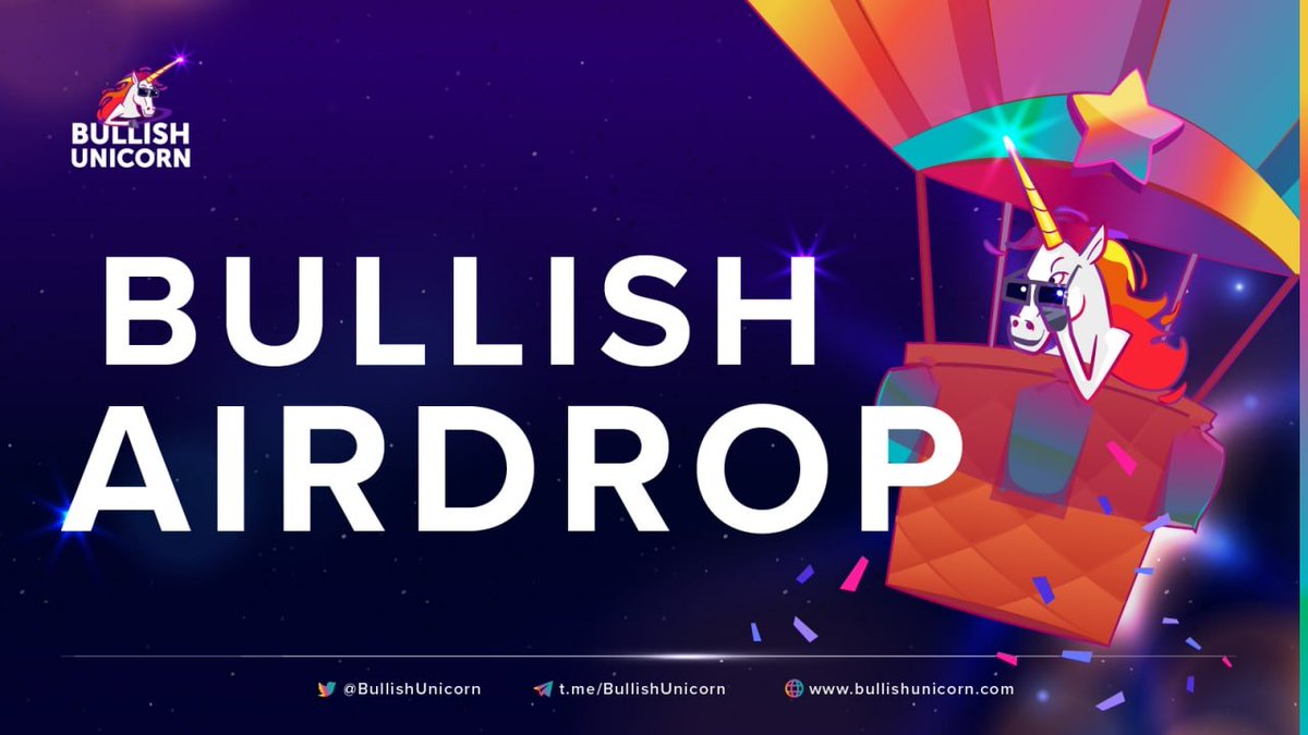 New airdrop: Bullish Unicorn (BUSD)
Total Reward: 2,500 BUSD
Rate: ⭐️⭐️⭐️⭐️
Winners: 1,000 Random &amp; Top 100
Distribution: within a week after airdrop ends

Bot Airdrop Link: t.me/BullishUnicorn…

#Airdrop #Airdrops #Airdropinspector #BSC #BullishUnicorn #BUSD #Crypto #Bitcoin