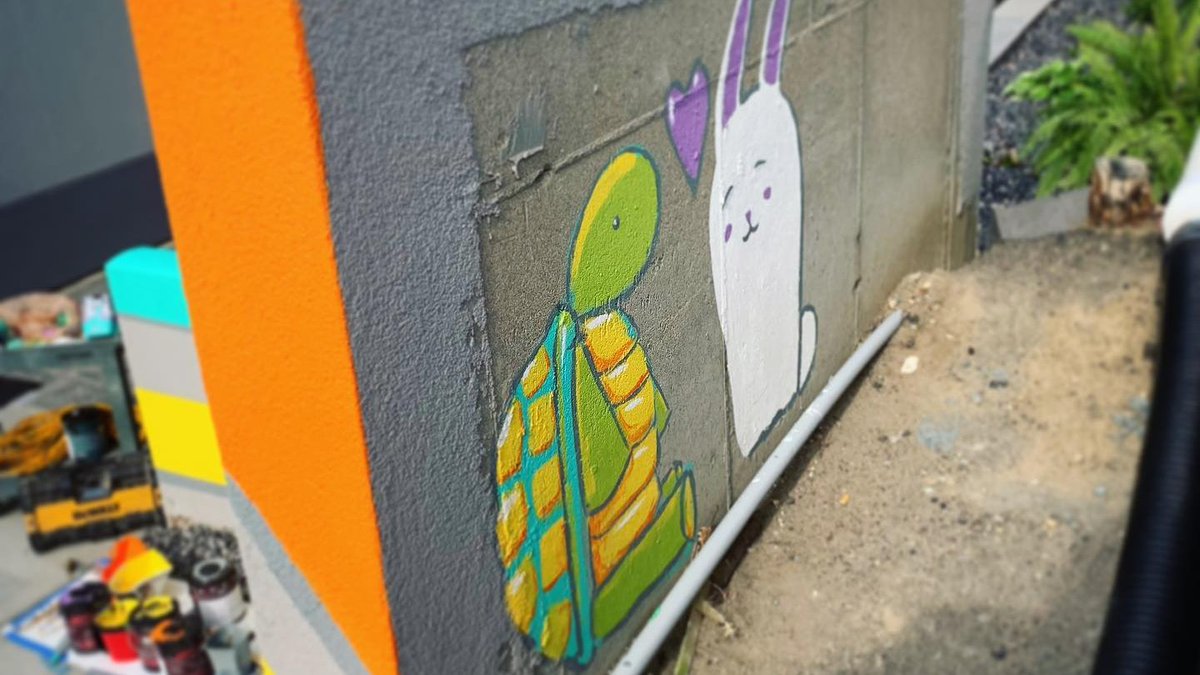 We left some surprise little friends behind the Station #mural ❤️ #minot #muralart #muralartist