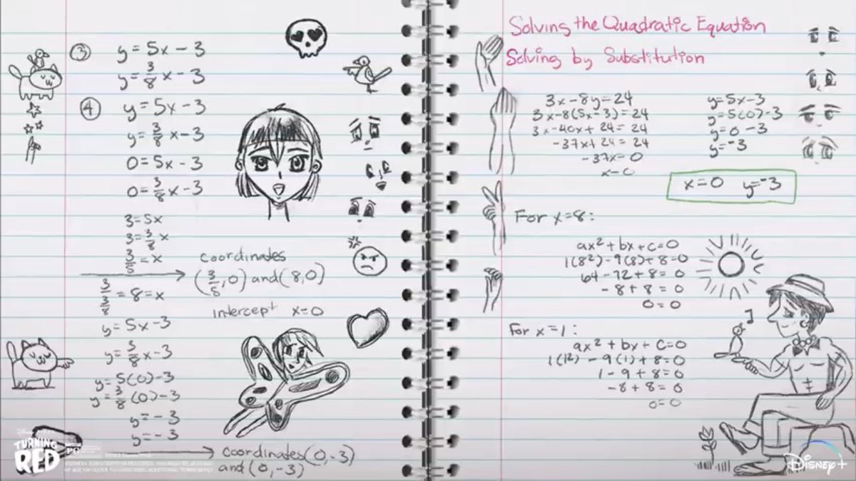 jamersino's tweet image. #TurningRed Mei's notebook is the most realistic notebook for a 13YO I have ever seen
