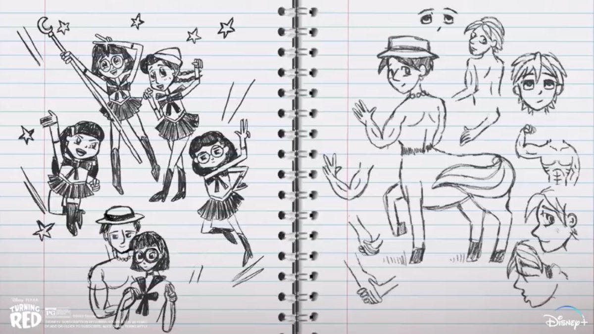 jamersino's tweet image. #TurningRed Mei's notebook is the most realistic notebook for a 13YO I have ever seen