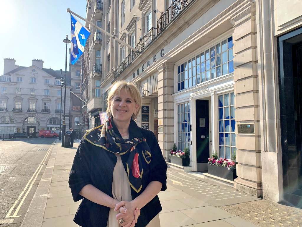 QuebecUK's tweet photo. We welcome our new Agent-General @LineRivardDG to London. Follow her now on Twitter.

#DidYouKnow that all Québec representatives in Europe are now women?
#InternationalWomensDay #WomensDay #GenerationEquality https://t.co/8MLArbEACy