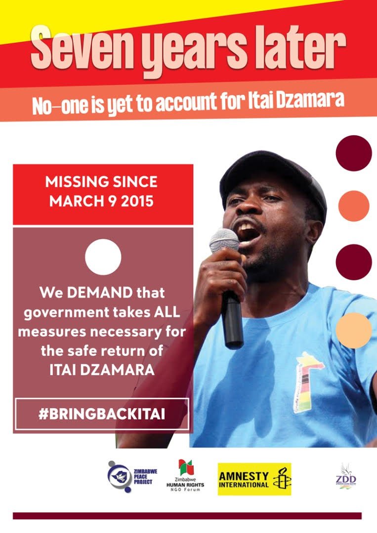 7 years on, Dzamara's whereabouts are still unknown.

It is the constitutional duty of the government to account for its people.

#BRINGBACKITAI