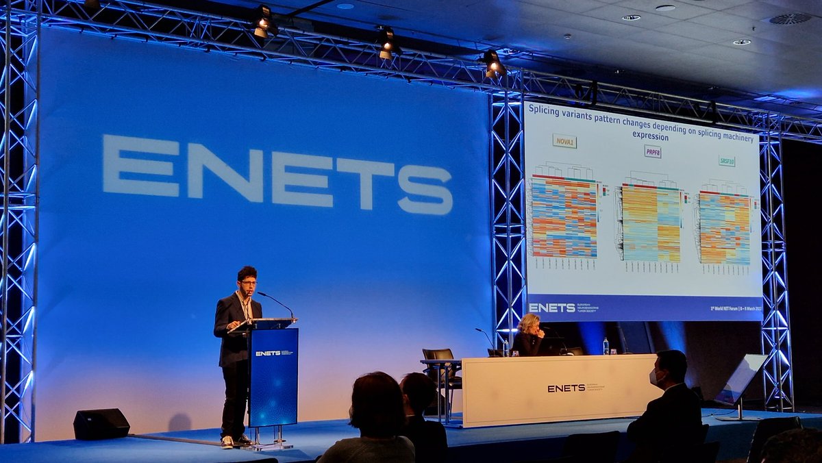 GrupoGetne's tweet photo. #ENETS22
Proud of spanish researchers at 1st World #NET Forum.

Dysregulation of the splicing machinery in lung carcinoids (V.Garcia Vioque)

Transcriptomic and methylomic analysis of NENs from multiple origins (C.Carretero) https://t.co/MUecSA1Ark