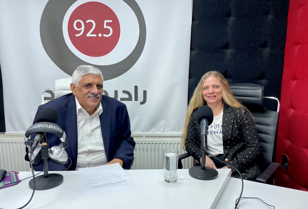 "Do not leave half of the population out of the conversation about the solution", said NOREF's deputy director Marte Heian-Engdal when she visited Radio Al-Balad 92.5 in Amman, Jordan, today.  
More here 👇facebook.com/13919383279048…

#InternationalWomensDay #WomenMediators