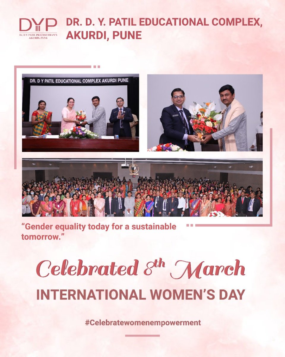 DYPIEMR1's tweet photo. On this special day, all the male colleagues of Dr D Y Patil Educational Complex, organized a special program in honor of all the female staff and thanked the women power.
#WomensDay2022 #WomensDaySpecial #dypiemr #dypecakurdi https://t.co/tvTV1aCyxj