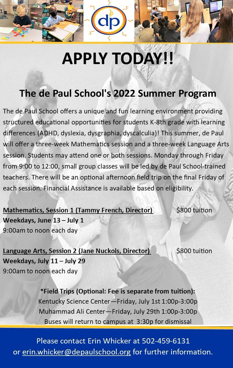 check out this Awesome summer program hiring event with de Paul school's