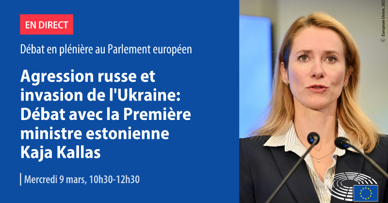 Aujourd’hui, les députés européens débattront du rôle de l'UE dans un monde en mutation et la situation en matière de #sécurité. 🇪🇺🇺🇦

➡️ À cette occasion, le Parlement européen recevra <a href="/kajakallas/">Kaja Kallas</a>, Première ministre de l'Estonie.

🔴 En direct à partir de 10h30
#PlenPE #Ukraine