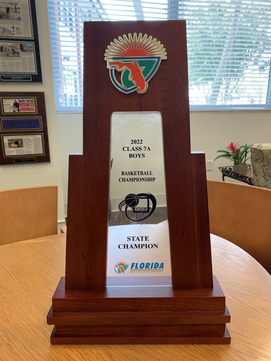 THE trophy is in the office! Very proud of our Explorers! ⁦<a href="/ColumbusHS_Mia/">Columbus High School</a>⁩