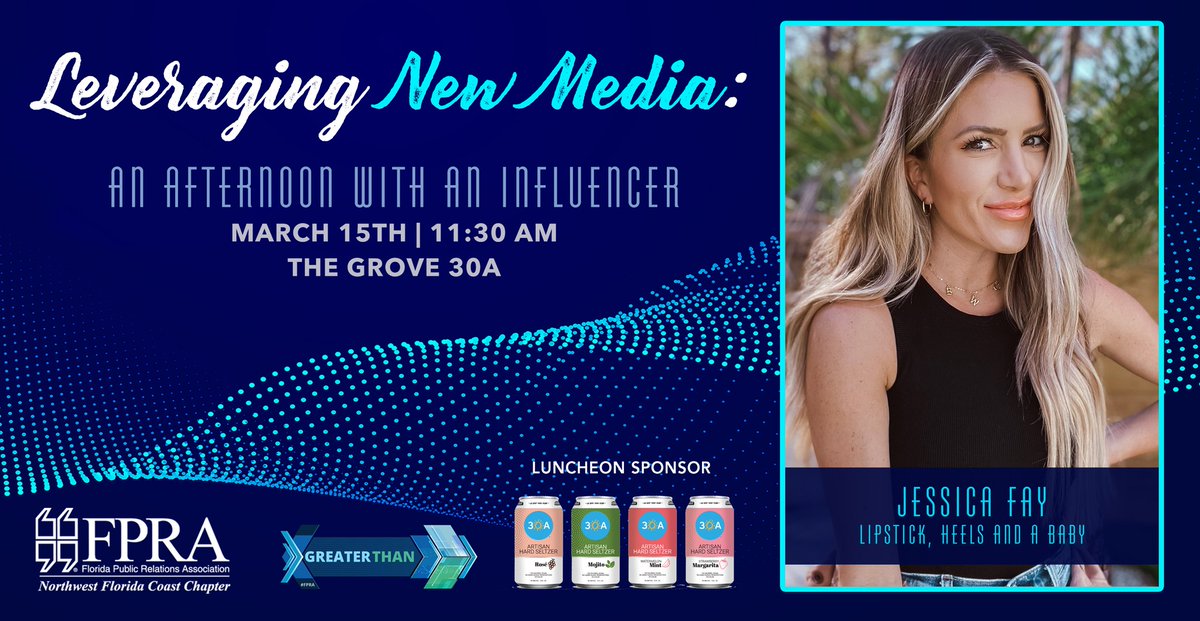 fpranwfl's tweet photo. 📢Join us for our March Professional Development Luncheon!

📆: March 15
⏰: 11:30am-1pm
📍: The Grove 30a
🙋🏼‍♀️: @jessicalynnfay
🎟: https://t.co/GP3Jgxbnf1

Sponsored by #30aseltzers 🍻| #TransformFPRA | #FPRAnwfl | @FPRA https://t.co/U5lThSxGt2