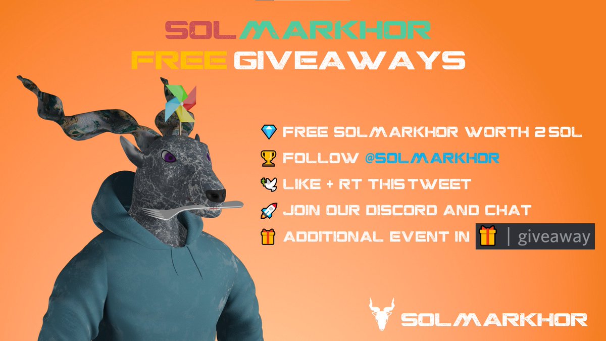 🎁5 NFT &amp; 10 WL GIVEAWAYS!!🎁

To win:
1️⃣ Follow, Like &amp; RT
2️⃣ Join our discord server and chat
discord.gg/solmarkhor
3️⃣ Tag 3 friend in comment (+your discord ID or screenshot)

⏰48 hours

#NFT #NFTs #SolanaNFTs #NFTGiveaway #NFTGiveaways #WLgiveaway #WLGiveaways #FreeNFT