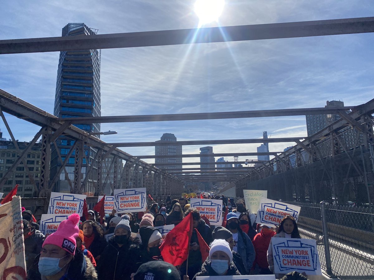 No where I’d rather be than taking over the Brooklyn Bridge with the @FEWcoalition! 

Albany - we must build on last year’s victory and #fundexcludedworkers !!!
