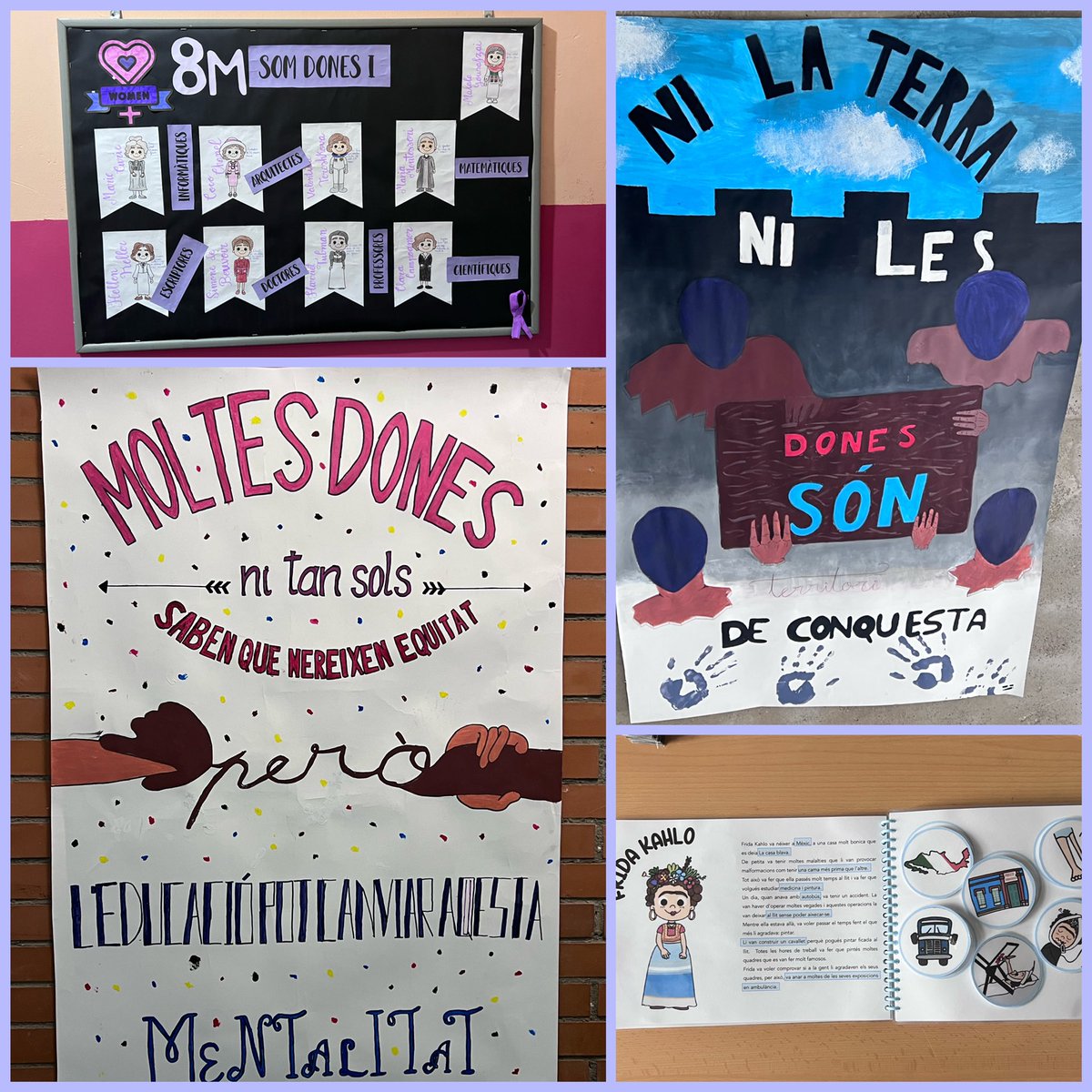 Celebrem el dia de la dona amb algunes mostres de treballs dels nostres alumnes de dibuix i aula d’acollida. #8M #DiaInternacionaldelesDones
