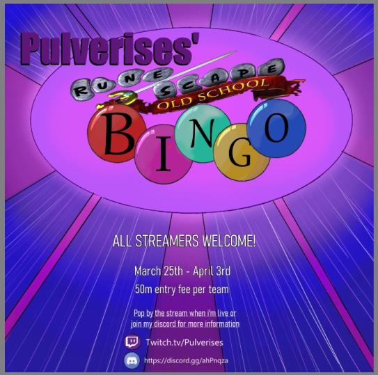 Hosting a streamer bingo event from March 25th - April 3rd! 🥳 Any streamers are welcome! Feel free to check out the link for more information: bit.ly/35ORLT4