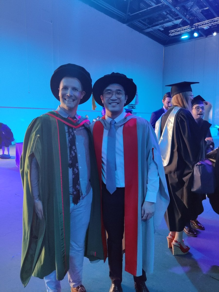 Graduations are always lovely, but when you get a big surprise like your first PhD student who you thought was down-under turning up on stage, they're even better! Brilliant to see you <a href="/mattnkm/">Matthew Ng</a> - glad we got a pic!