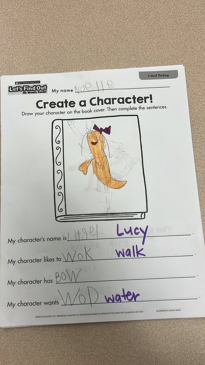 keishaehgreen's tweet photo. During writing center, students created their own character. #futureillustrator #futureauthor https://t.co/A701B9MLc7