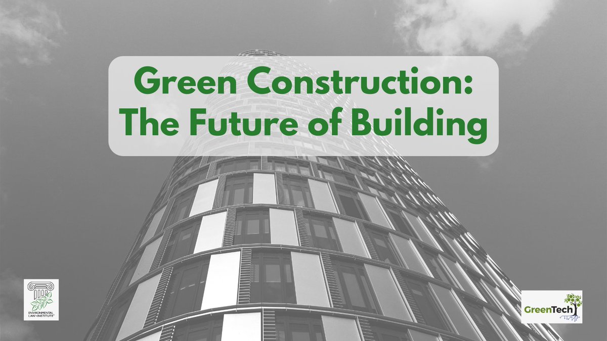 Environmental Law Institute (@eliorg) on Twitter photo Hear from building materials and design experts at this free, 3/17 webinar to explore the future of green construction: greentechconference.org/webinar-series <a href="/WilmerHale/">WilmerHale</a> <a href="/intel/">Intel</a> <a href="/amazon/">Amazon</a> <a href="/martenlaw/">Marten Law</a> <a href="/BNSFRailway/">BNSF Railway</a> <a href="/Exelon/">Exelon Corporation</a> <a href="/quinnemanuel/">Quinn Emanuel Urquhart & Sullivan, LLP</a> #ClimateAction #GreenBuilding #GreenDesign Hear from building materials and design experts at this free, 3/17 webinar to explore the future of green construction: greentechconference.org/webinar-series <a href="/WilmerHale/">WilmerHale</a> <a href="/intel/">Intel</a> <a href="/amazon/">Amazon</a> <a href="/martenlaw/">Marten Law</a> <a href="/BNSFRailway/">BNSF Railway</a> <a href="/Exelon/">Exelon Corporation</a> <a href="/quinnemanuel/">Quinn Emanuel Urquhart & Sullivan, LLP</a> #ClimateAction #GreenBuilding #GreenDesign