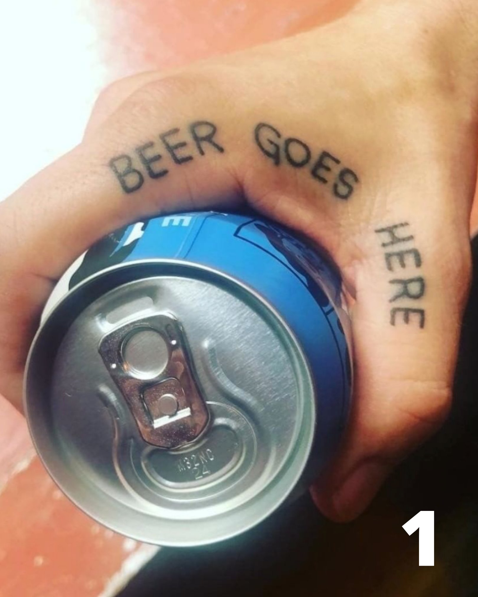 fatetattooerworkinclasssayingsboozedrinksbeercanbeertattoo