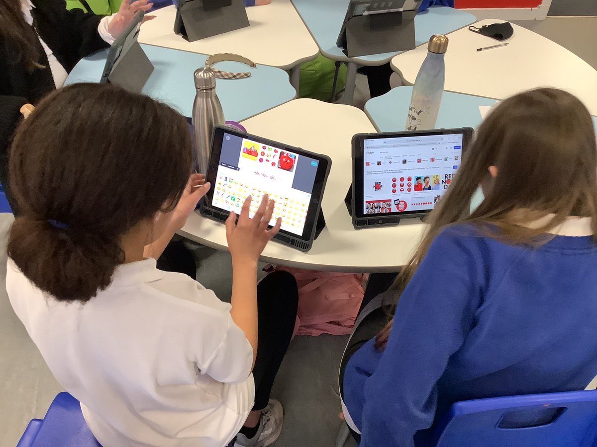Bantdigileaders's tweet photo. At tonight’s meeting we designed Red Nose Day posters using @PicCollage to share online with pupils and families. https://t.co/bRXZ0h4BlO
