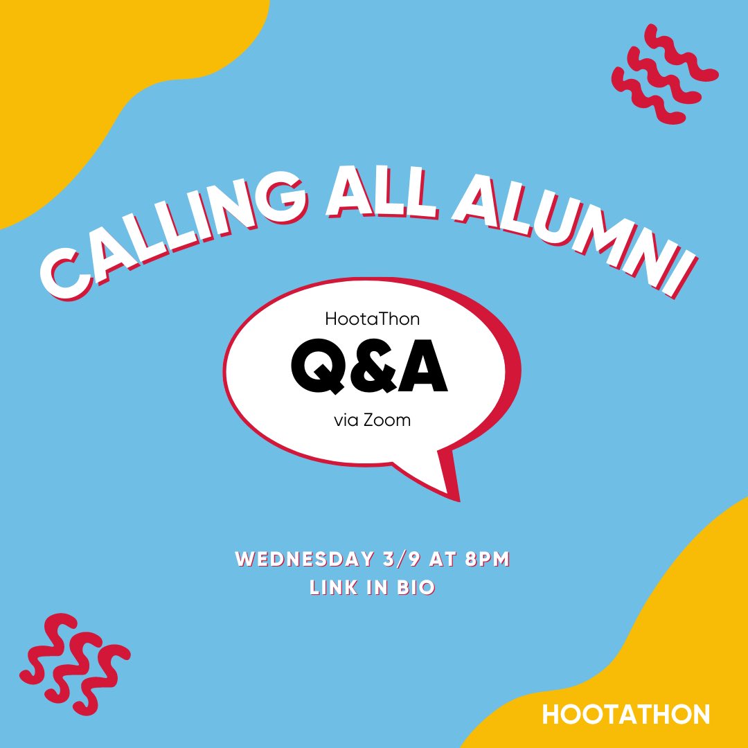 Attention HootaThon Alumni‼️ Join us for a Q&amp;A session tomorrow night at 8pm with the Executive Board to talk all things Hoota 2022. We can't wait to see some familiar faces! Click the Zoom link below to join.

 temple.zoom.us/j/94850414835