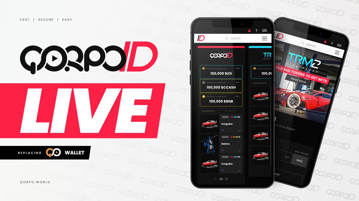 QORPOworld's tweet image. 🔥 QORPO ID is LIVE! 

No more wasting time with switching platforms, transfers, or deposits. The Master Key to #QORPO Ecosystem is finally live! 🔥

Register to QORPO ID 👉 qorpo.world/qorpo-id/login

📖 Read more👉 qorpogames.medium.com/the-game-chang…

Fast | Secure | Easy