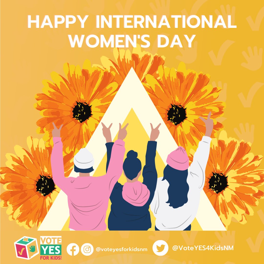 VoteYES4KidsNM's tweet image. The best way to celebrate #InternationalWomensDay and to honor all the women in our lives who have made a difference, is to get ready to #VoteYESForKidsNM this coming Nov. 2022. Check your voter registration to make sure it's up to date here: bit.ly/VoteNM2022
#nmpol #ECE