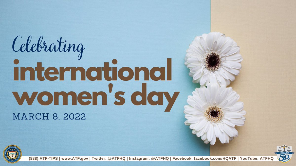 International Women's Day is a day to celebrate and elevate the women in our lives. Diversity, inclusion and equality are fundamental parts of ATF's professional environment. Learn more about the women of ATF at atf.gov/our-history/wo…. #ATF50 #SheIsATF