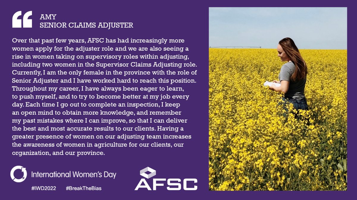 AFSC_AB's tweet photo. International Women's Day celebrates the social, economic, cultural and political achievements of women around the globe. Today, AFSC is highlighting how our female team members are helping to #breakthebias https://t.co/krSC24iO6a