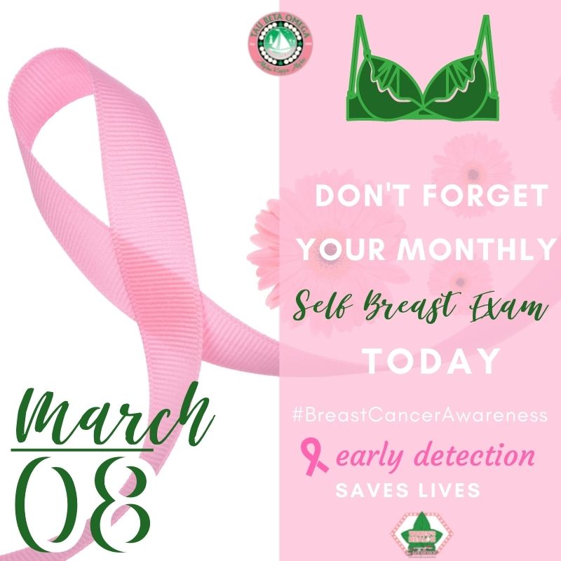 AKA_TBO's tweet photo. It's the 8th of the month - time to check out "the girls" and check on your Girls. Don't forget to remind at least 8 women to complete a self breast exam (SBE) today!
#BeABreastFriend #SBEChallenge #WomensHealth #TargetII #AKA1908 #AKAFWR #AKATBO #TauBetaOmega #TBΩ https://t.co/5gvn6BRSCP