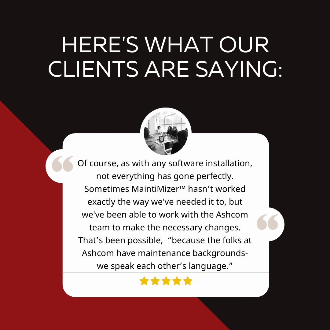 AshcomTech's tweet image. When we say we have maintenance backgrounds, don&apos;t just take our word for it. Here&apos;s what one of our clients has to say:

#ashcom #maintenancesoftware #cmms