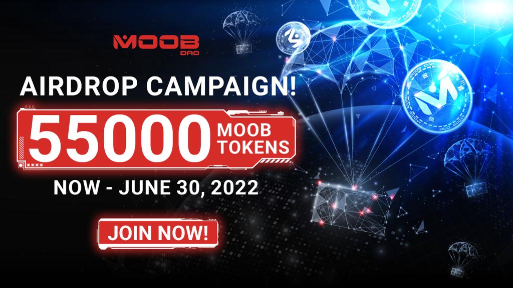 Moob DAO is pleased to announce the beginning of the First Airdrop 🎁 Join the Airdrop Here 👇 t.me/MoobAirdropBot 💰 Reward Pool: 55,000 MOOB 👤 Winners: All Participants 📅 End Date: June 30, 2022 #Airdrops #MoobDAO #CryptoNews #cryptocurrecy #PrivateSaleLIVE