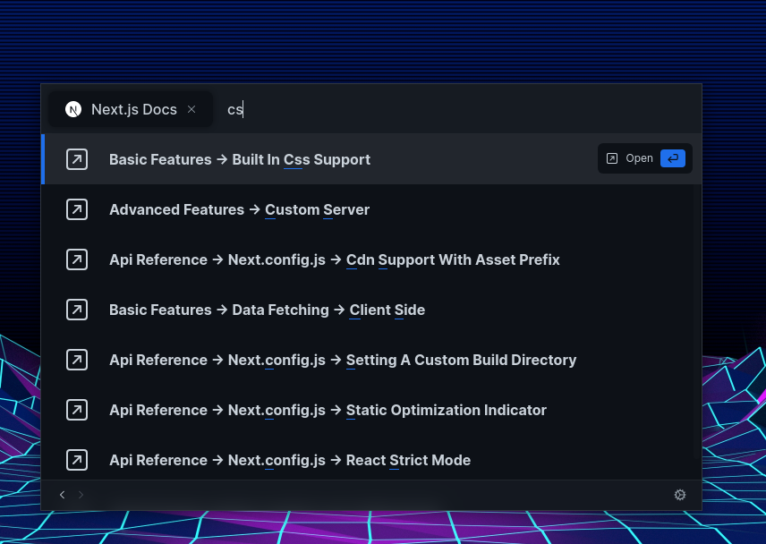 AnishDe12020's tweet photo. Just made 4 @slapdash_app local commands that let you search the documentation for @tailwindcss, @chakra_ui, @nextjs, and @clerk and also open up the documentation in your browser! https://t.co/fTfsOxl0Tv