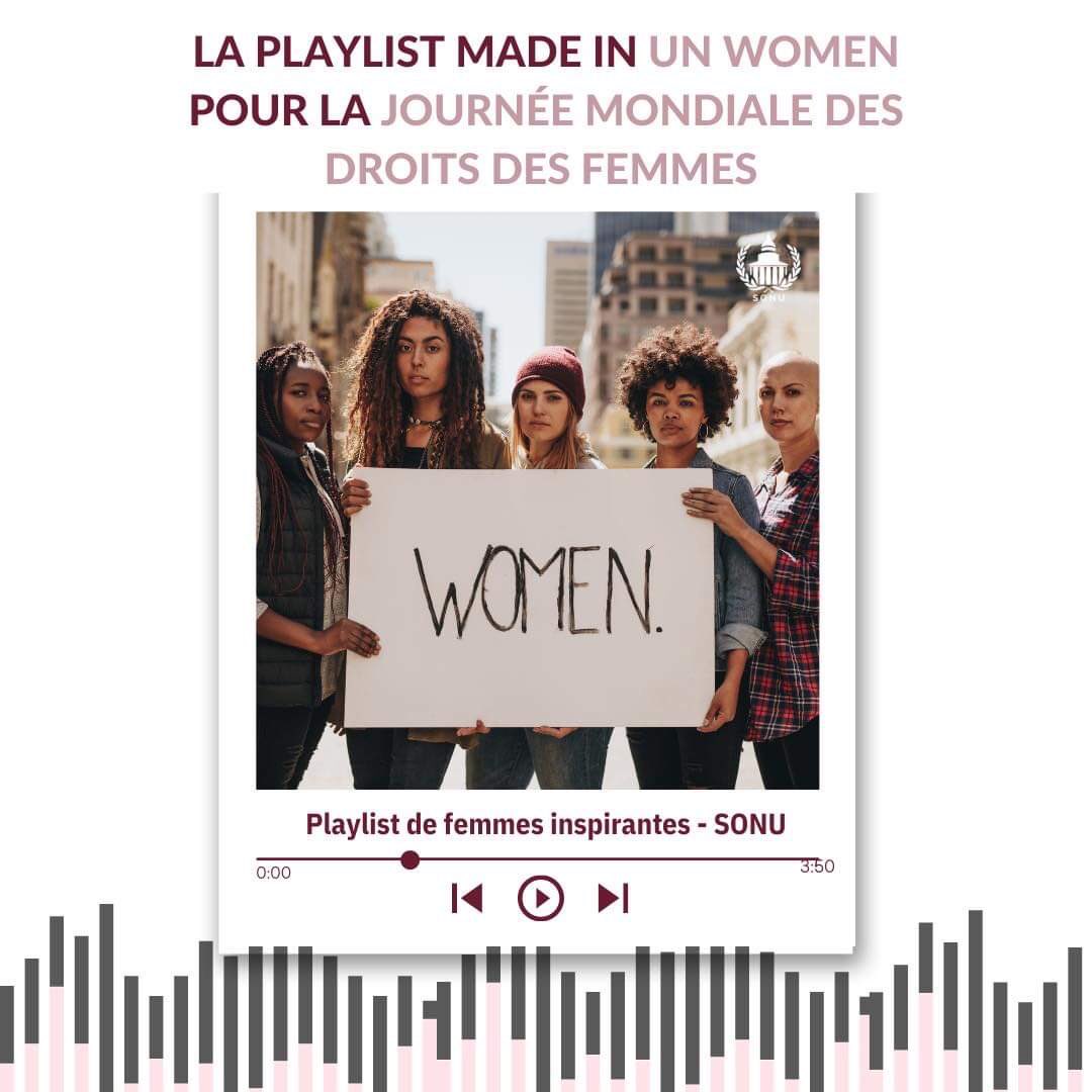 SONU_UNW's tweet photo. 📣 À l’occasion de la journée des droits des femmes, notre équipe vous a concocté une playlist 100% artistes féminines 👊

🤩 Pour te motiver ou t’ambiancer, tu peux cliquer juste ici 👇
https://t.co/5Xe0JljivO

#8mars #JourneeDesDroitsDesFemmes #IWD2022 #InternationalWomensDay https://t.co/d9DiXrsmTs