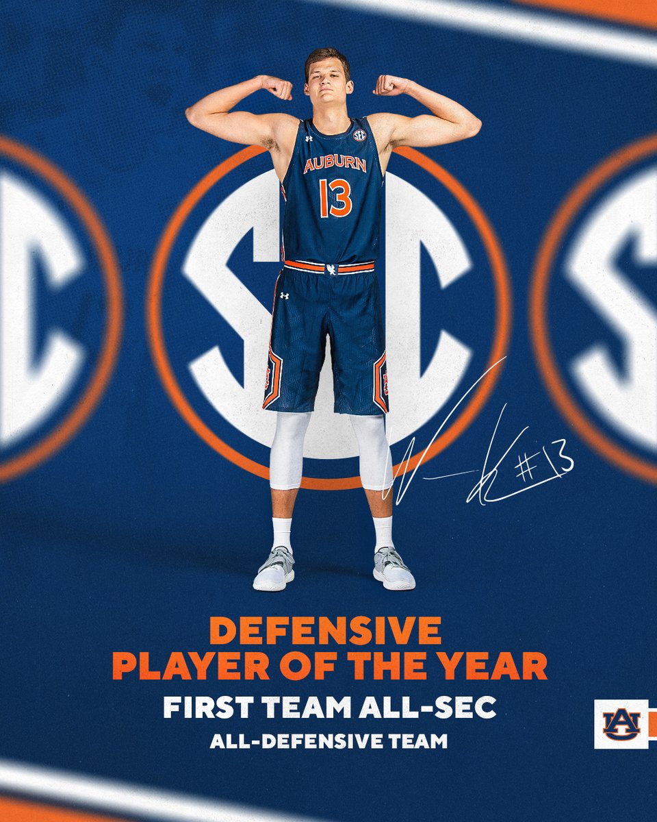 AuburnMBB's tweet photo. Controlling the paint all season long! Congratulations @WalkerKessler13! 

🏆 @SEC Defensive Player of the Year
🏆 First Team All-SEC
🏆 SEC All-Defensive Team

#WarEagle https://t.co/pD3EU4H9nq