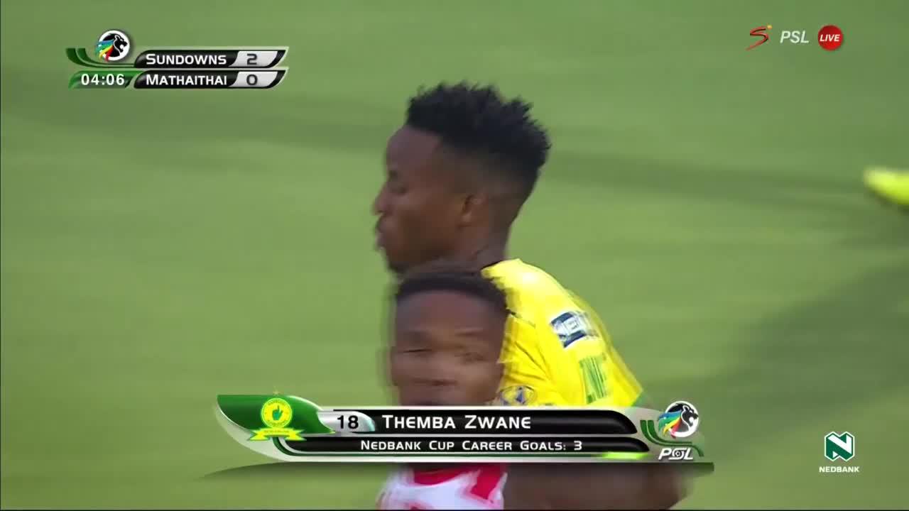 Nedbank Cup Themba Zwane scores against Mathaithai