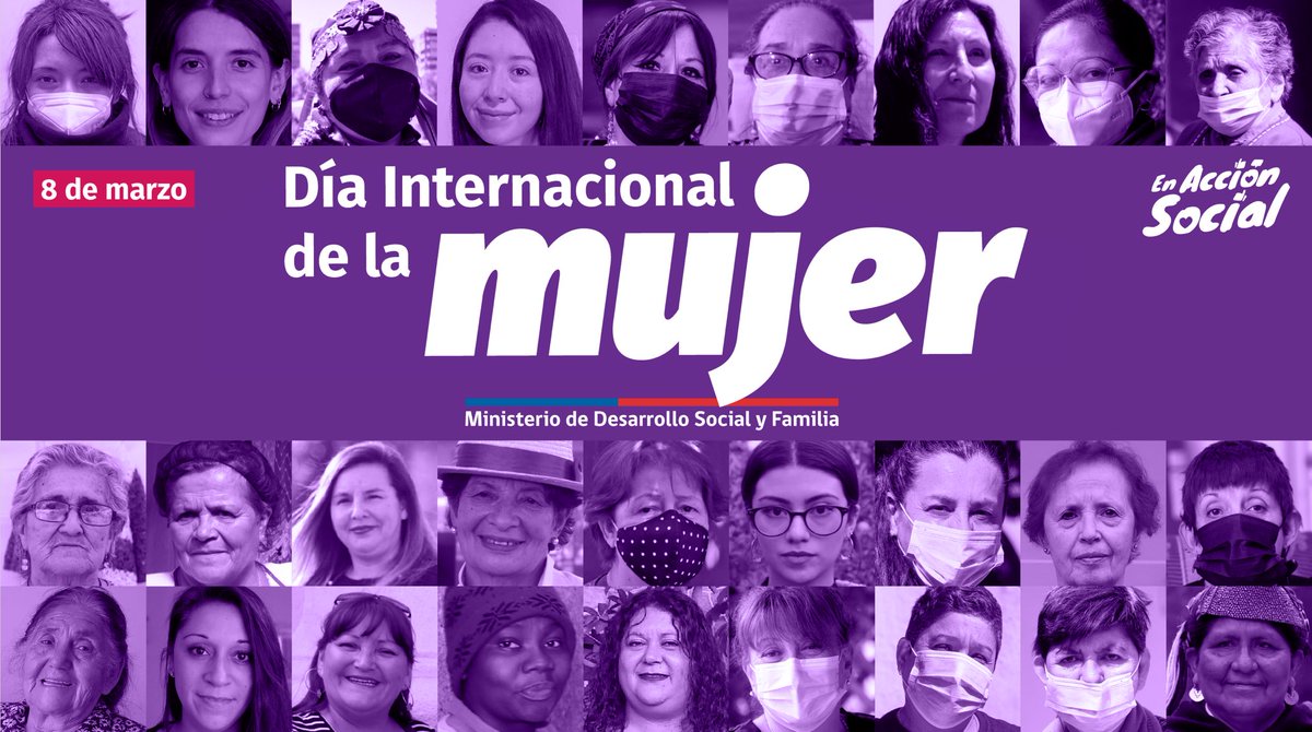 En una nueva conmemoración del Día Internacional de la Mujer 👩‍🦰 reafirmamos nuestro compromiso por un país 🇨🇱 con igualdad de derechos y oportunidades y reconocemos el liderazgo de todas las mujeres #EnAcciónSocial que salen adelante por su familia y comunidades. 🙌🏻 #8Marzo2022
