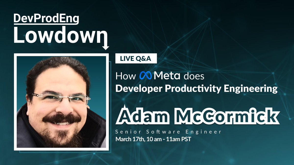 gradle's tweet photo. 👉 Next DPE Lowdown
🔥 How Meta @fb_engineering does Developer Productivity Engineering on March 17th at 10am PST with Adam McCormick
➡️ Register Now - https://t.co/9IJyRXzw3e
#DeveloperProductivityEngineering #facebookengineering https://t.co/cEwEizJatD
