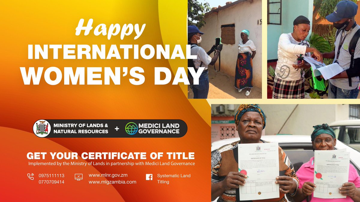 At <a href="/medici_land_gov/">Medici Land Governance</a>, we know that   secure land rights for women paves the path towards realizing gender equality as well as many critical SDGs and human rights. That’s why gender parity is a priority in our work in 🇿🇲 with <a href="/LandsZambia/">Ministry Of Lands- Zambia</a>. 

Happy international women’s day!#IWD2022