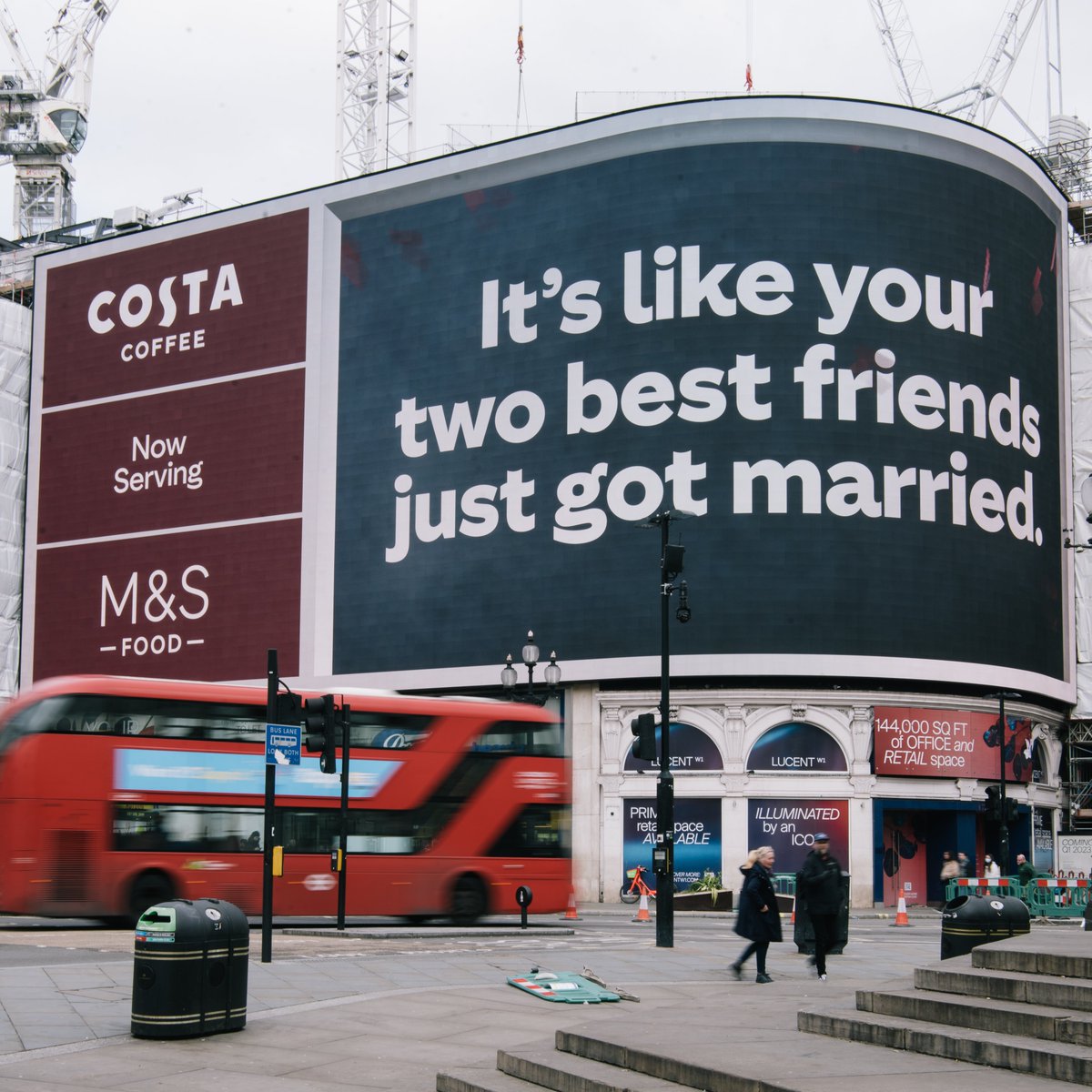CostaCoffee's tweet photo. Oh hey M&amp;S Food! 👋🏽 

Our new range of M&amp;S Food is in stores now 🥳 https://t.co/bMlntFZ3s7