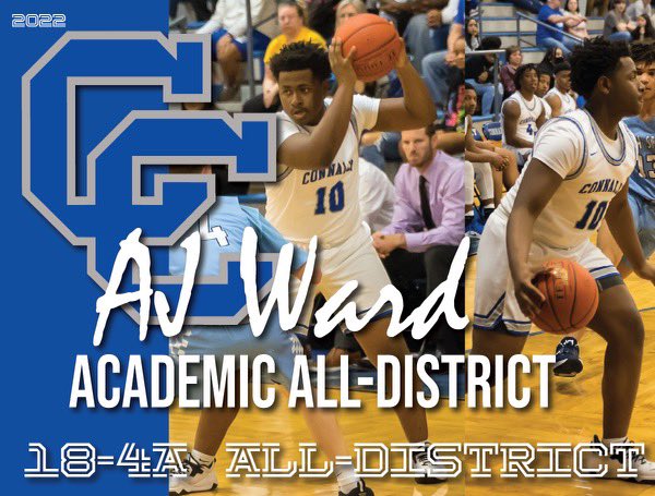 Congratulations to <a href="/_lilaj_3/">Antonio Ward Jr.</a> on being selected to the 18-4A Academic All-District Team. 
<a href="/CoachSnell/">Quinton Snell</a> <a href="/GerikTerry/">Terry Gerik</a> <a href="/hoopinsider/">Hoopinsider</a> <a href="/TexasHoopsGASO/">TexasHoops/GASO 🔗</a> <a href="/Tabchoops/">𝙏𝘼𝘽𝘾🏀📋</a> <a href="/ConnallyISD/">Connally ISD</a> <a href="/WacoTribSports/">WacoTrib Sports Dept</a> <a href="/TexasPrepReport/">TexasPrepReport</a> <a href="/CentexSports/">Centex Sports Network</a> <a href="/Centex_Recruits/">CentralTXProspects</a> #TN4G