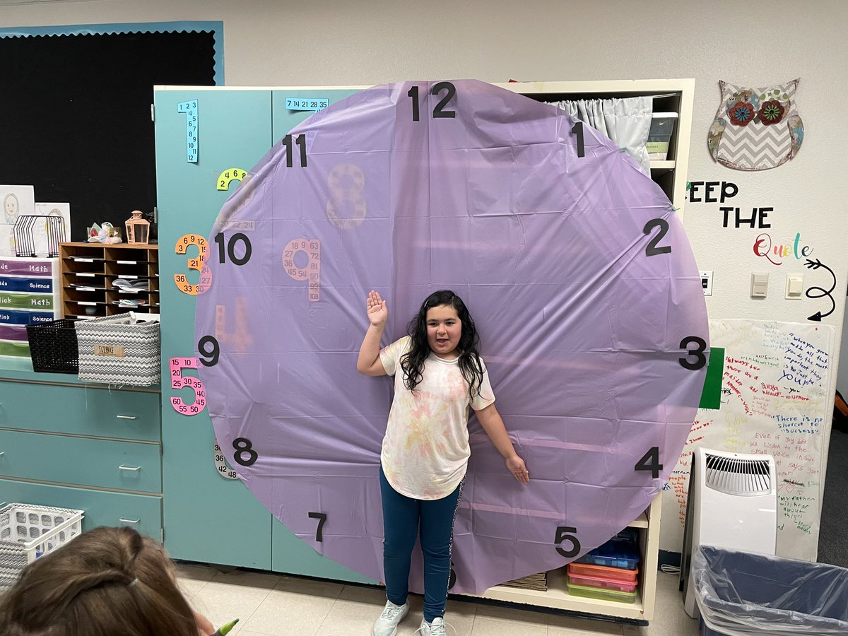 Reviewing telling time before working on elapsed time! SO much fun with this giant clock!! Also reviewed pm and am! #gesshineon #mystudentsrock #mathrulestoo