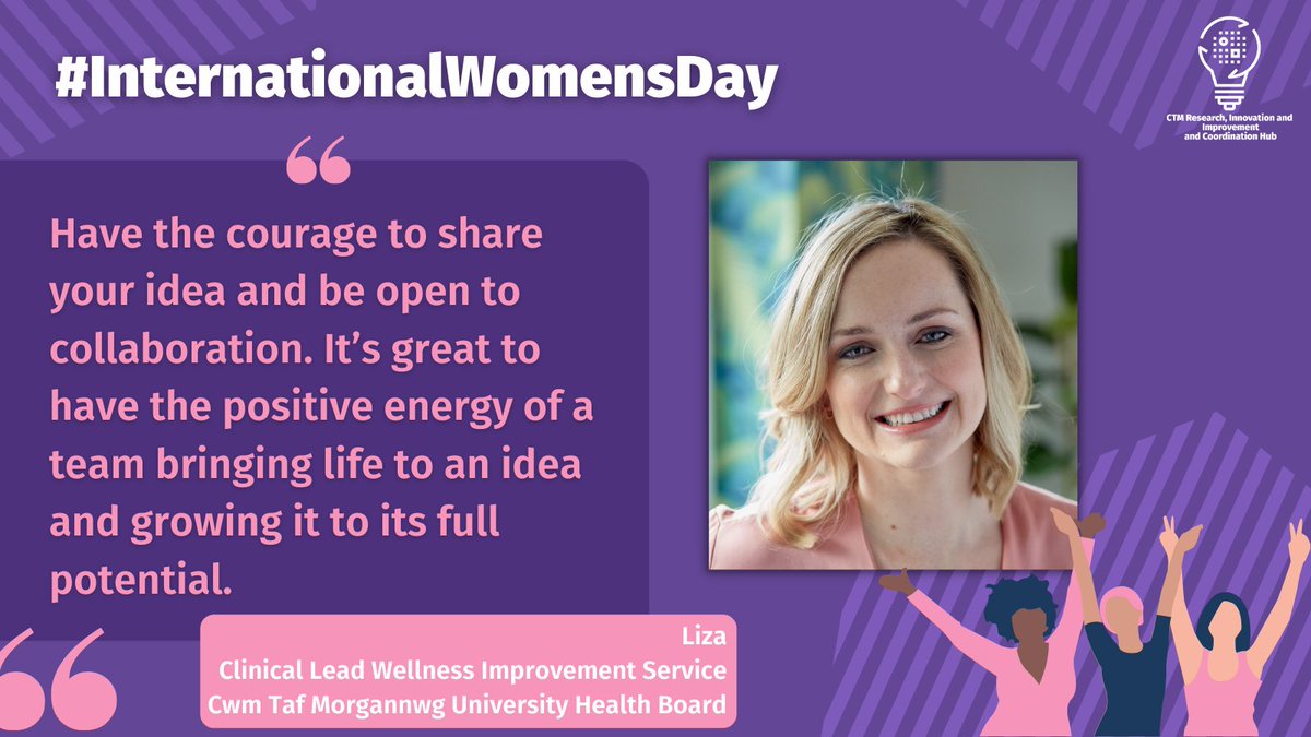 RIIC Hub CTM (@riichub_ctm) on Twitter photo We asked Liza, Clinical Lead Wellness Improvement Service at <a href="/CwmTafMorgannwg/">Cwm Taf Morgannwg University Health Board</a> Health Board for an inspiring quote for other women working in healthcare.
“Have the courage to share your idea” 💪
#InternationalWomensDay We asked Liza, Clinical Lead Wellness Improvement Service at <a href="/CwmTafMorgannwg/">Cwm Taf Morgannwg University Health Board</a> Health Board for an inspiring quote for other women working in healthcare.
“Have the courage to share your idea” 💪
#InternationalWomensDay